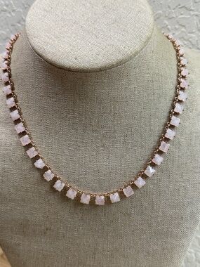 Vera Bradley Rose Pink Stone Station Necklace